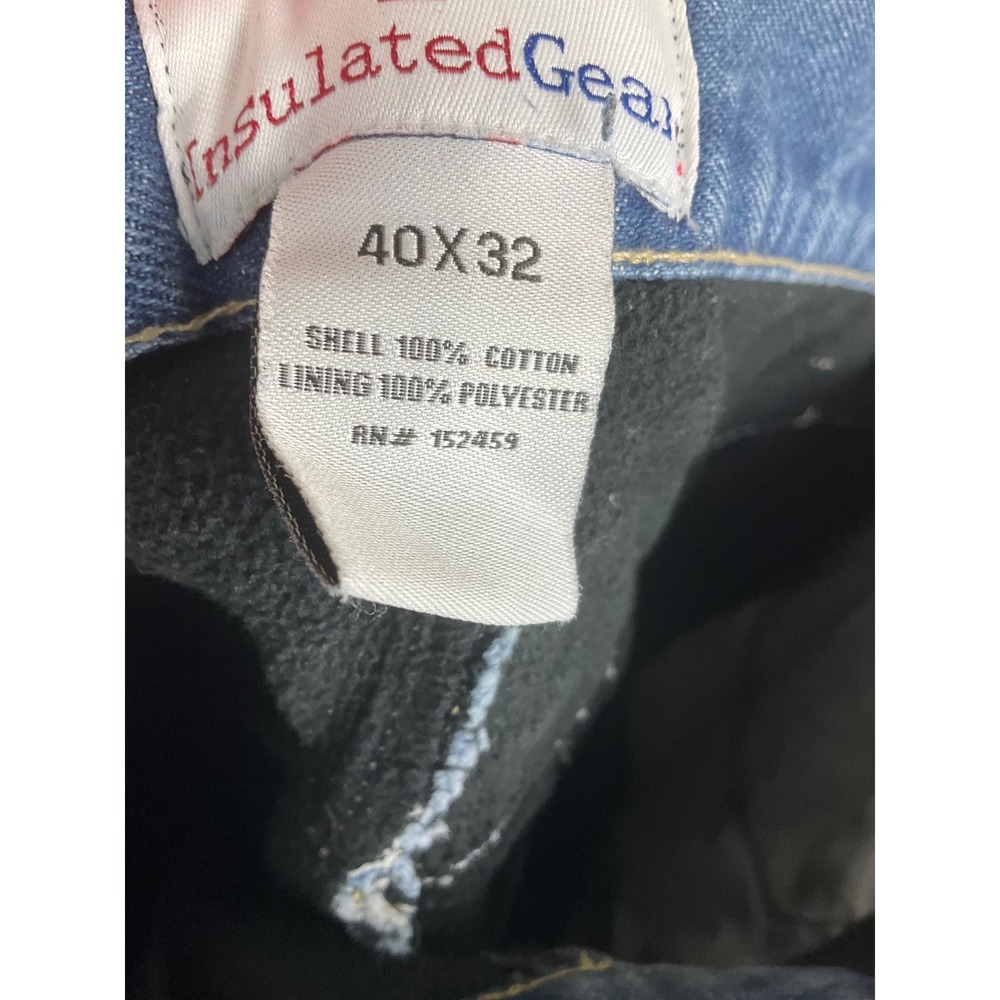 Insulated Gear Mens Jeans 40x32 (fits 40x31) Blue Fleece Lined Denim Work Pants - Picture 10 of 13
